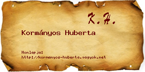 Kormányos Huberta névjegykártya